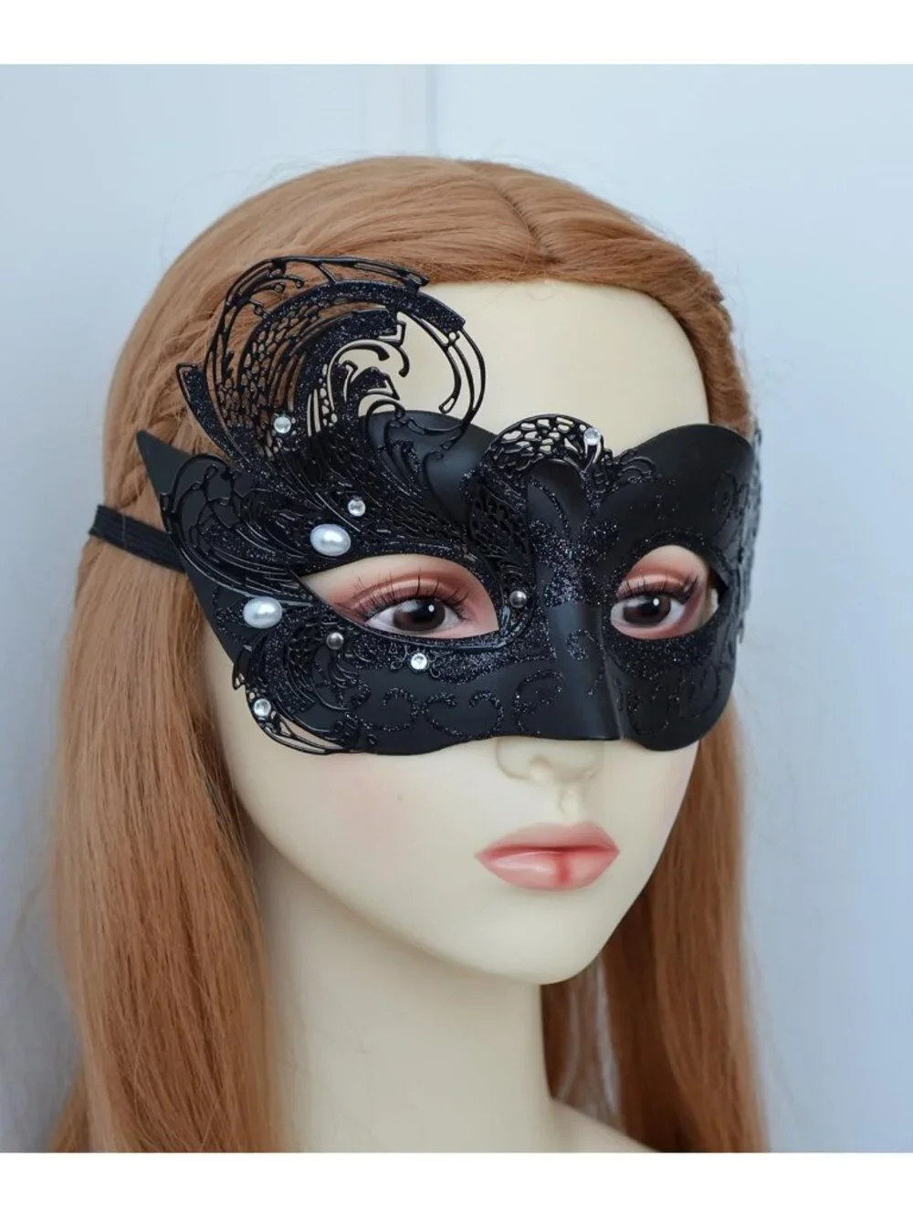 Elegant Black Peacock Masquerade Mask for Women - Perfect for Halloween